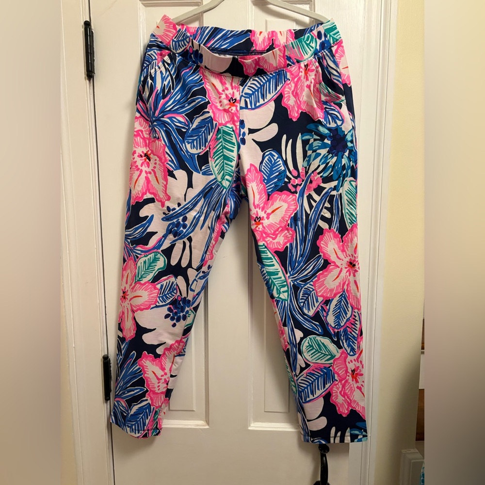 Lily Pulitzer pull on pants. EUC. Large.